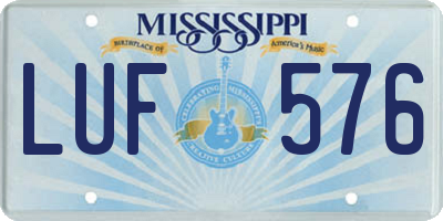 MS license plate LUF576