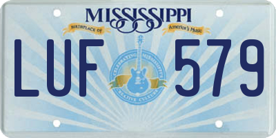 MS license plate LUF579