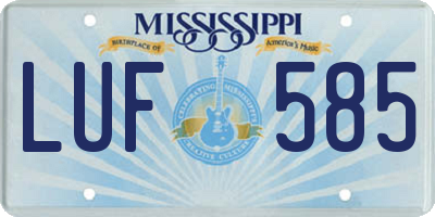 MS license plate LUF585