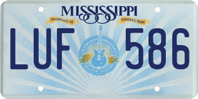 MS license plate LUF586
