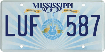 MS license plate LUF587