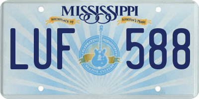 MS license plate LUF588