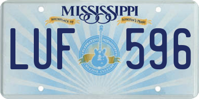MS license plate LUF596