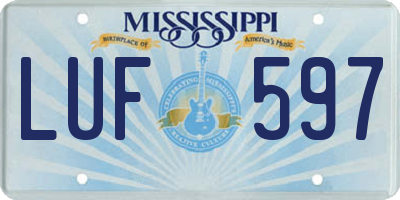 MS license plate LUF597