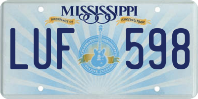 MS license plate LUF598