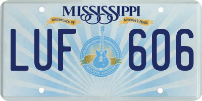 MS license plate LUF606