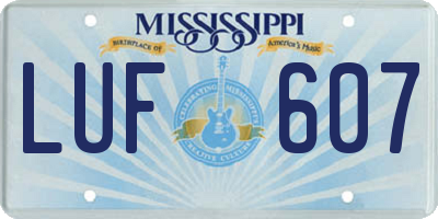 MS license plate LUF607