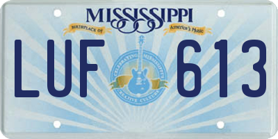 MS license plate LUF613