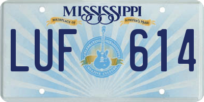 MS license plate LUF614