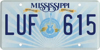 MS license plate LUF615