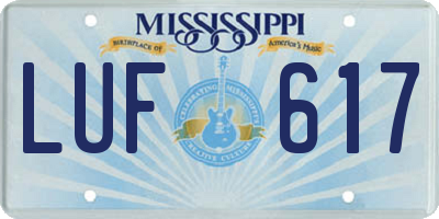 MS license plate LUF617