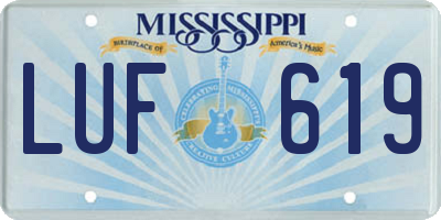 MS license plate LUF619