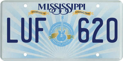 MS license plate LUF620