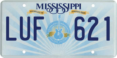 MS license plate LUF621