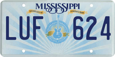 MS license plate LUF624