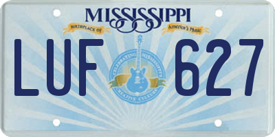 MS license plate LUF627