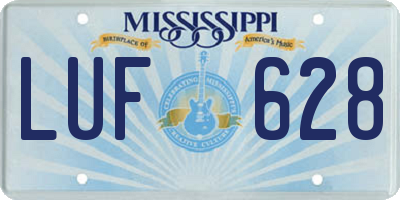 MS license plate LUF628