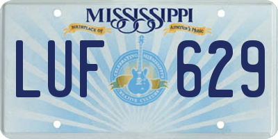 MS license plate LUF629