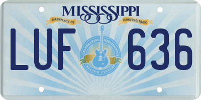 MS license plate LUF636