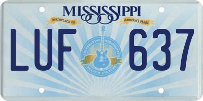 MS license plate LUF637