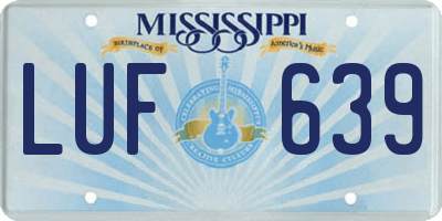 MS license plate LUF639