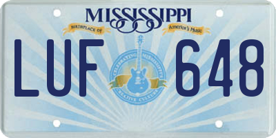 MS license plate LUF648