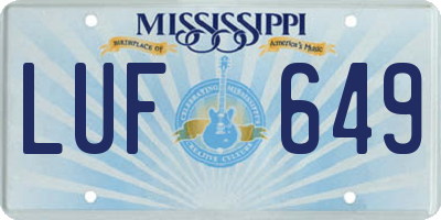 MS license plate LUF649