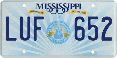 MS license plate LUF652