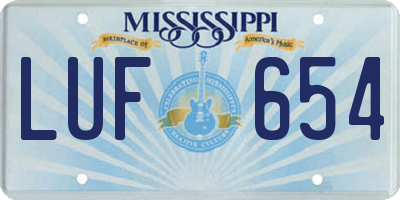 MS license plate LUF654