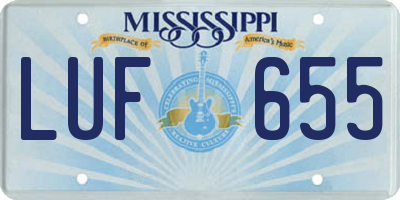 MS license plate LUF655