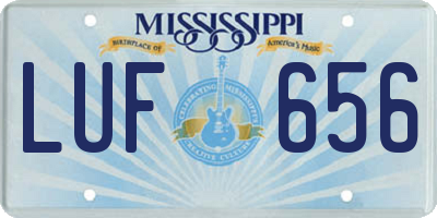 MS license plate LUF656