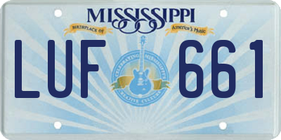 MS license plate LUF661