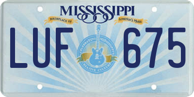 MS license plate LUF675