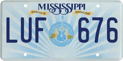 MS license plate LUF676