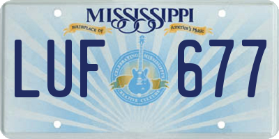 MS license plate LUF677
