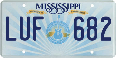 MS license plate LUF682