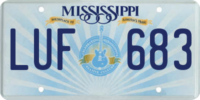 MS license plate LUF683