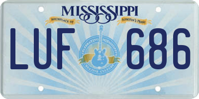 MS license plate LUF686
