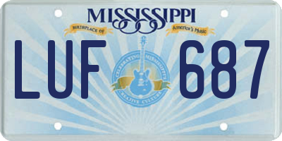 MS license plate LUF687