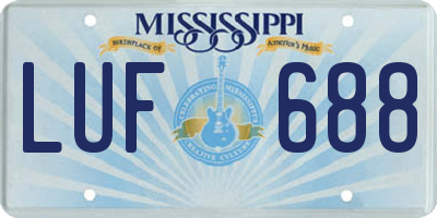 MS license plate LUF688