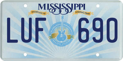 MS license plate LUF690