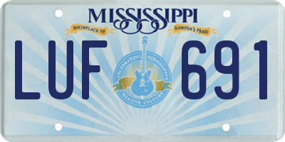 MS license plate LUF691