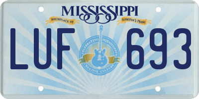 MS license plate LUF693