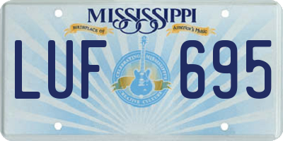 MS license plate LUF695