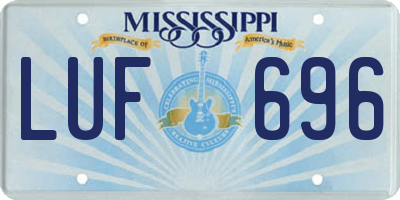 MS license plate LUF696