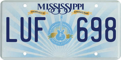 MS license plate LUF698