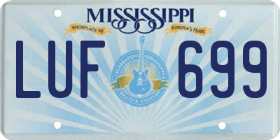 MS license plate LUF699