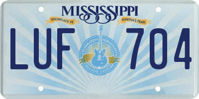 MS license plate LUF704
