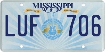 MS license plate LUF706