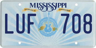 MS license plate LUF708